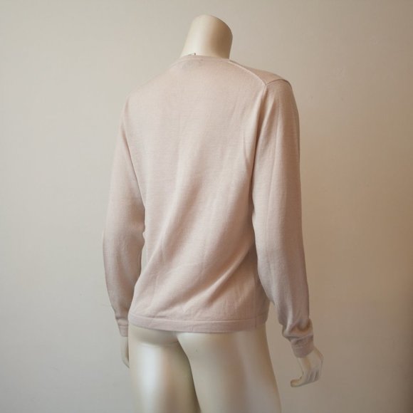 Classe Cream 100% Merino Wool Cream Sweater Natural Fiber - S - Picture 2 of 5
